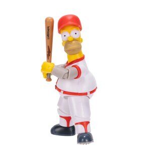 The Simpsons 5" Baseball Homer Simpson Action Figure w Bat & Hat Accessories NEW